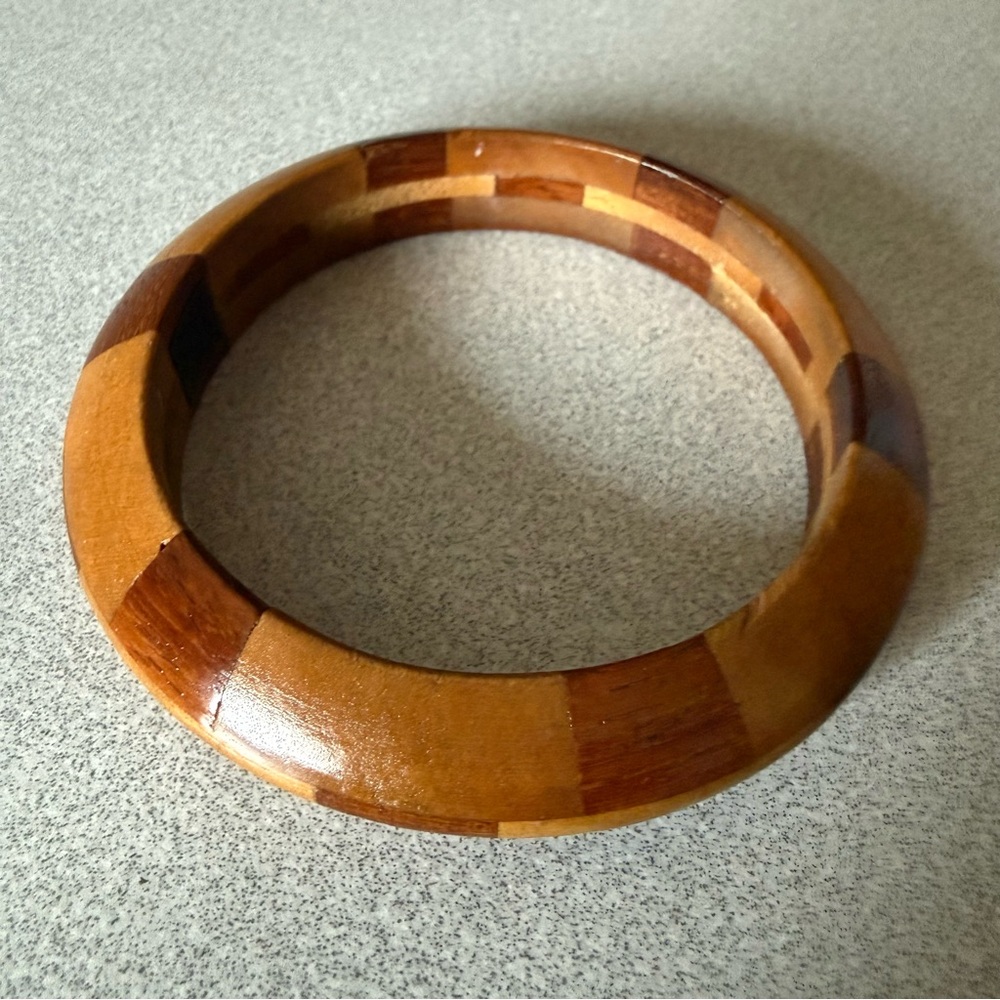 Vintage Bracelet Segmented Wooden Boho Bangle from India
